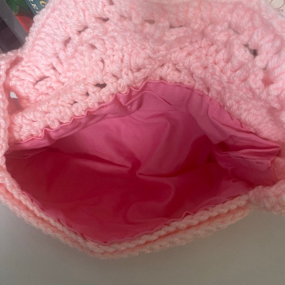 Small Kids Hand Made Crochet Pink Purse - Picture 3 of 3